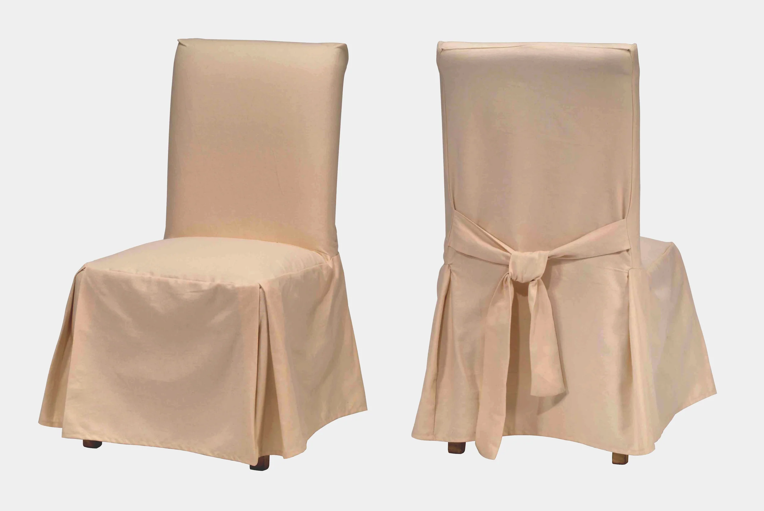 Cotton Duck Long Skirt Dining Chair Slipcover - Image 10