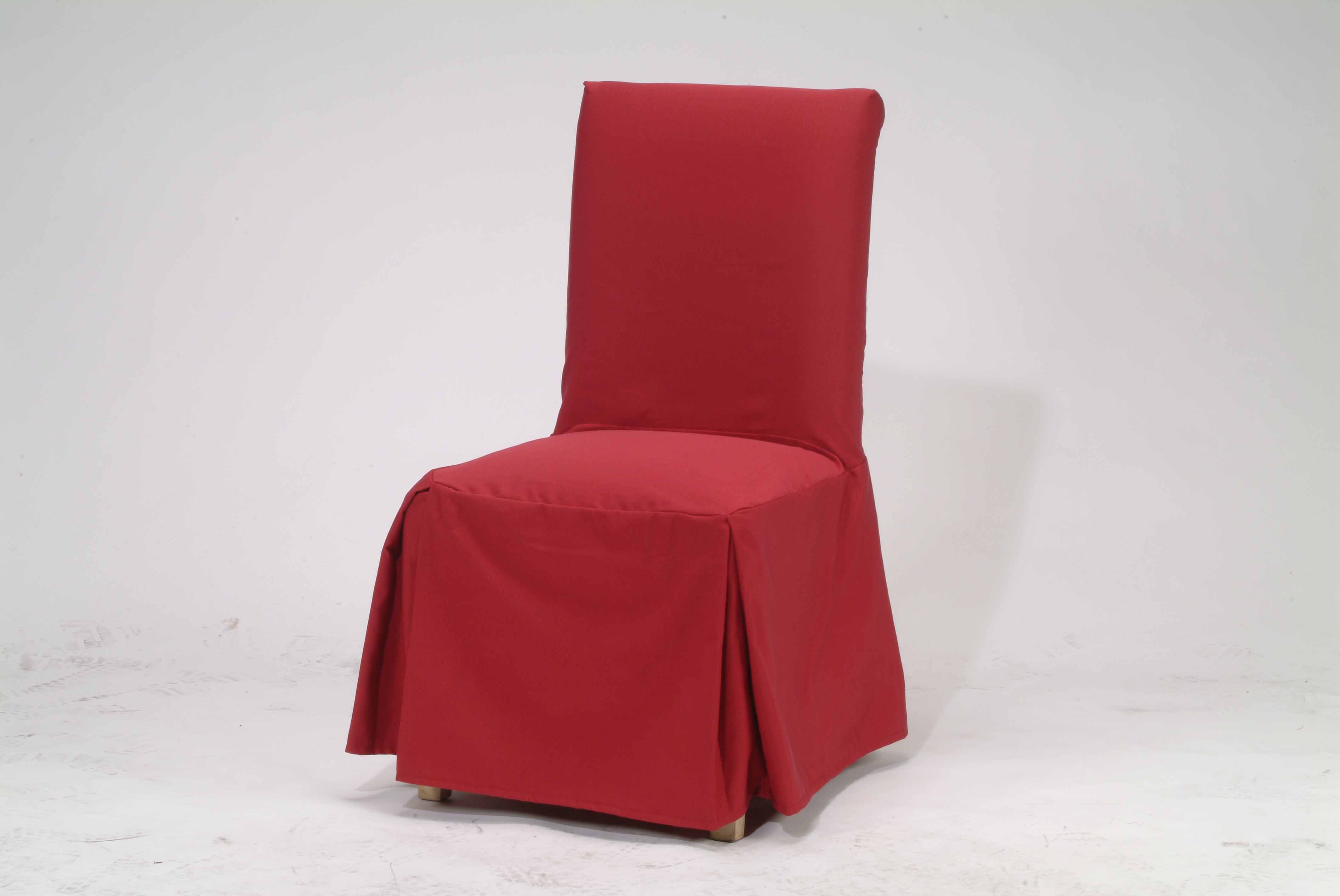 Cotton Duck Long Skirt Dining Chair Slipcover - Image 4