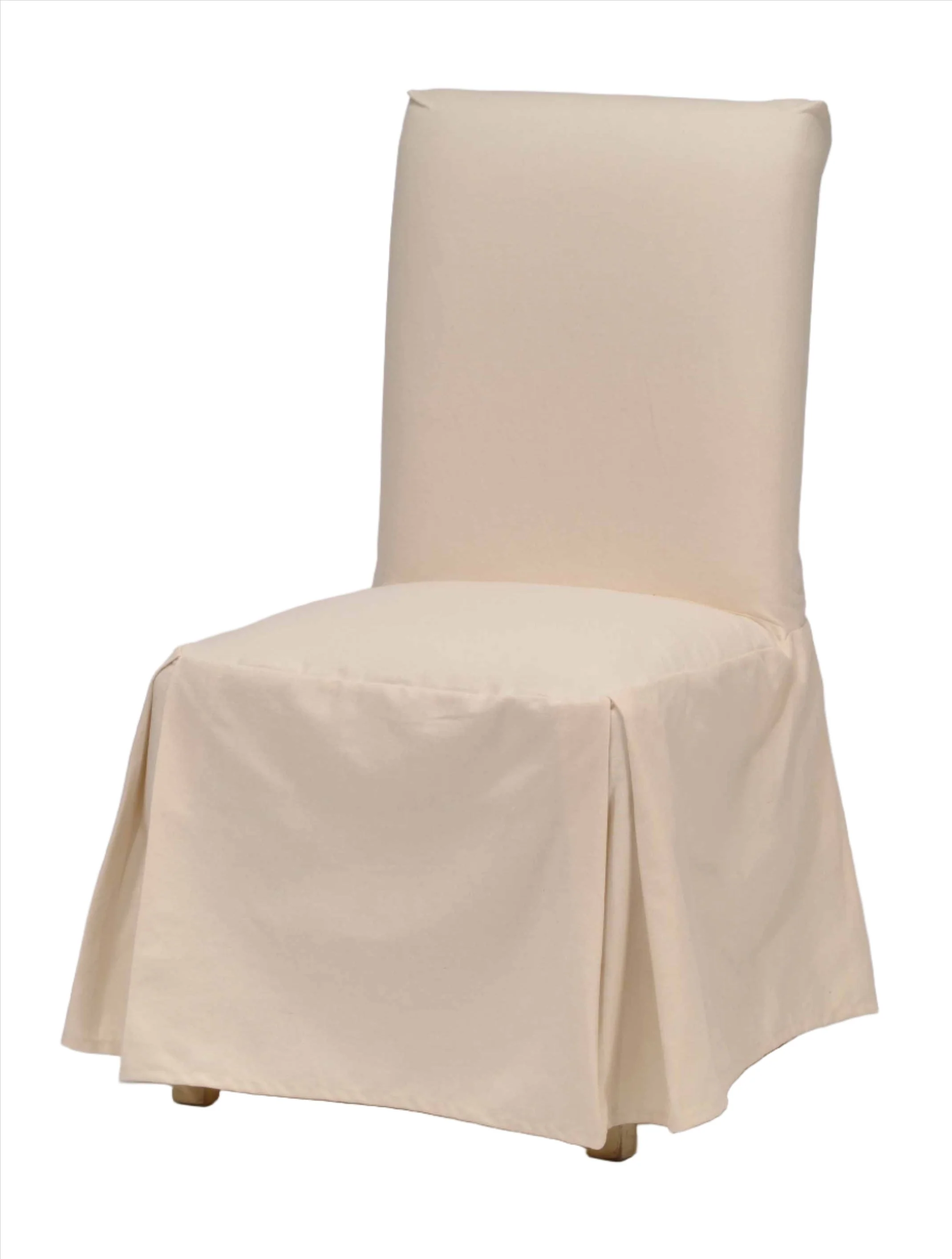 Cotton Duck Long Skirt Dining Chair Slipcover - Image 6