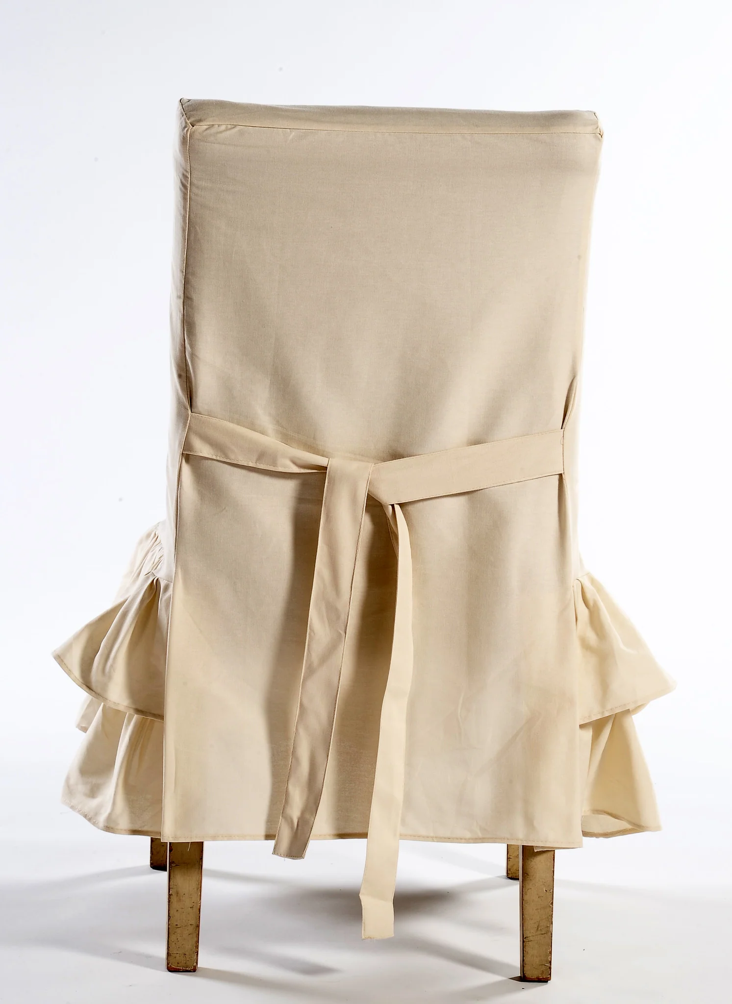 Short Two-Tier Ruffle Dining Chair Slipcover - Image 4