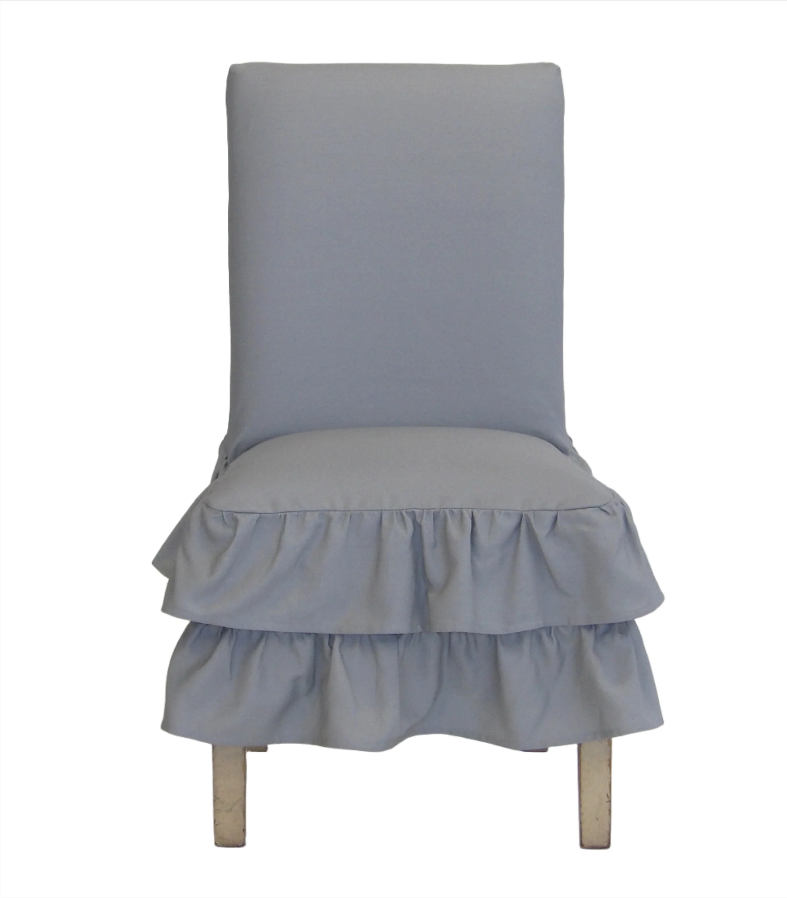 Short Two-Tier Ruffle Dining Chair Slipcover - Image 5