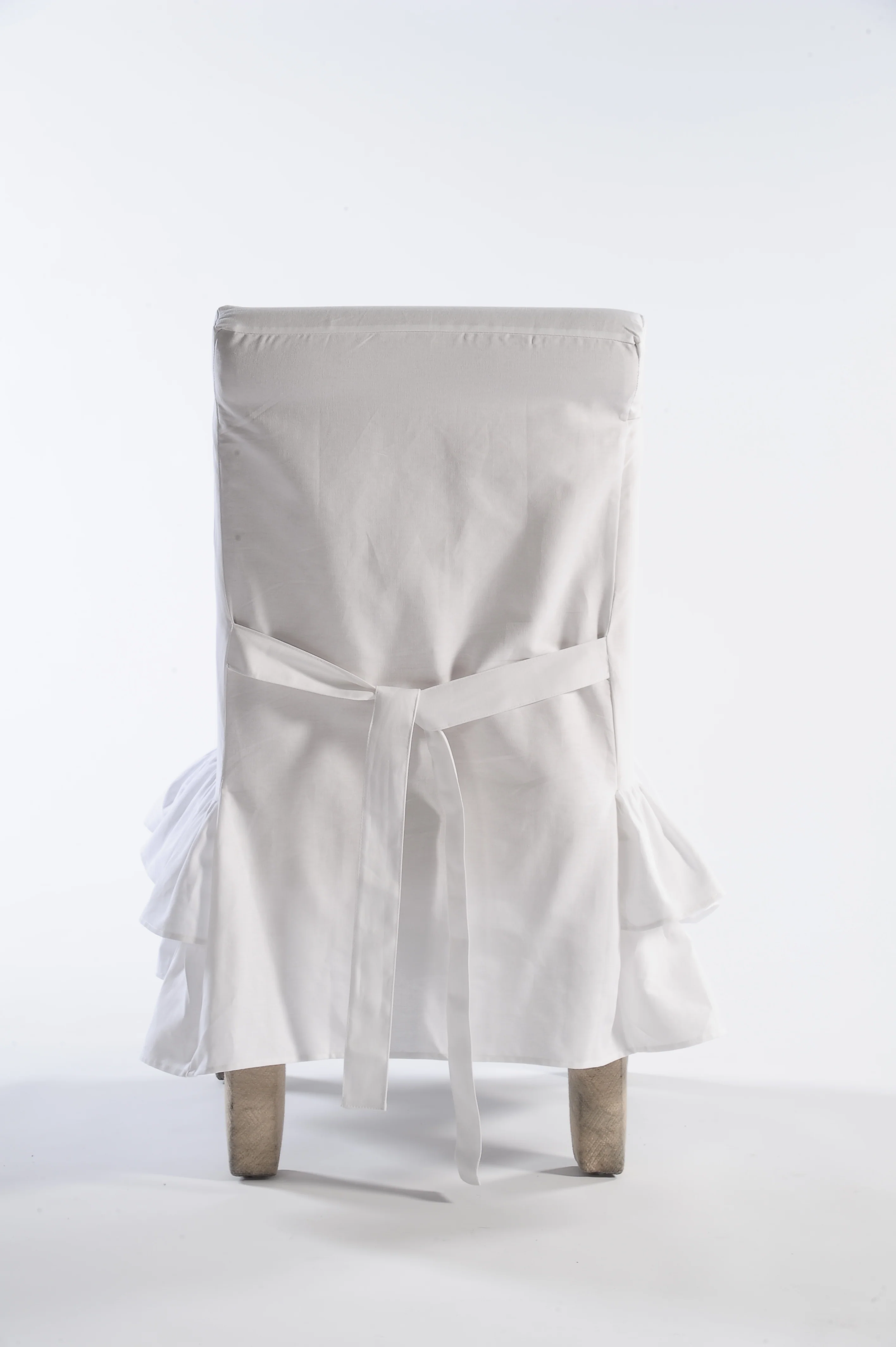 Short Two-Tier Ruffle Dining Chair Slipcover - Image 6