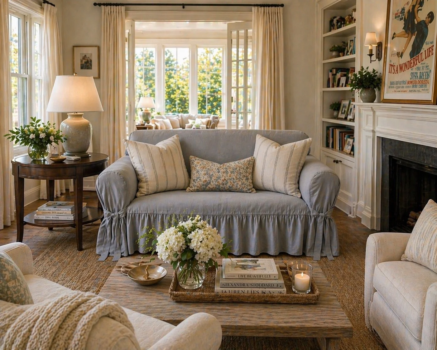 Ruffled One-Piece Slipcover - Image 3