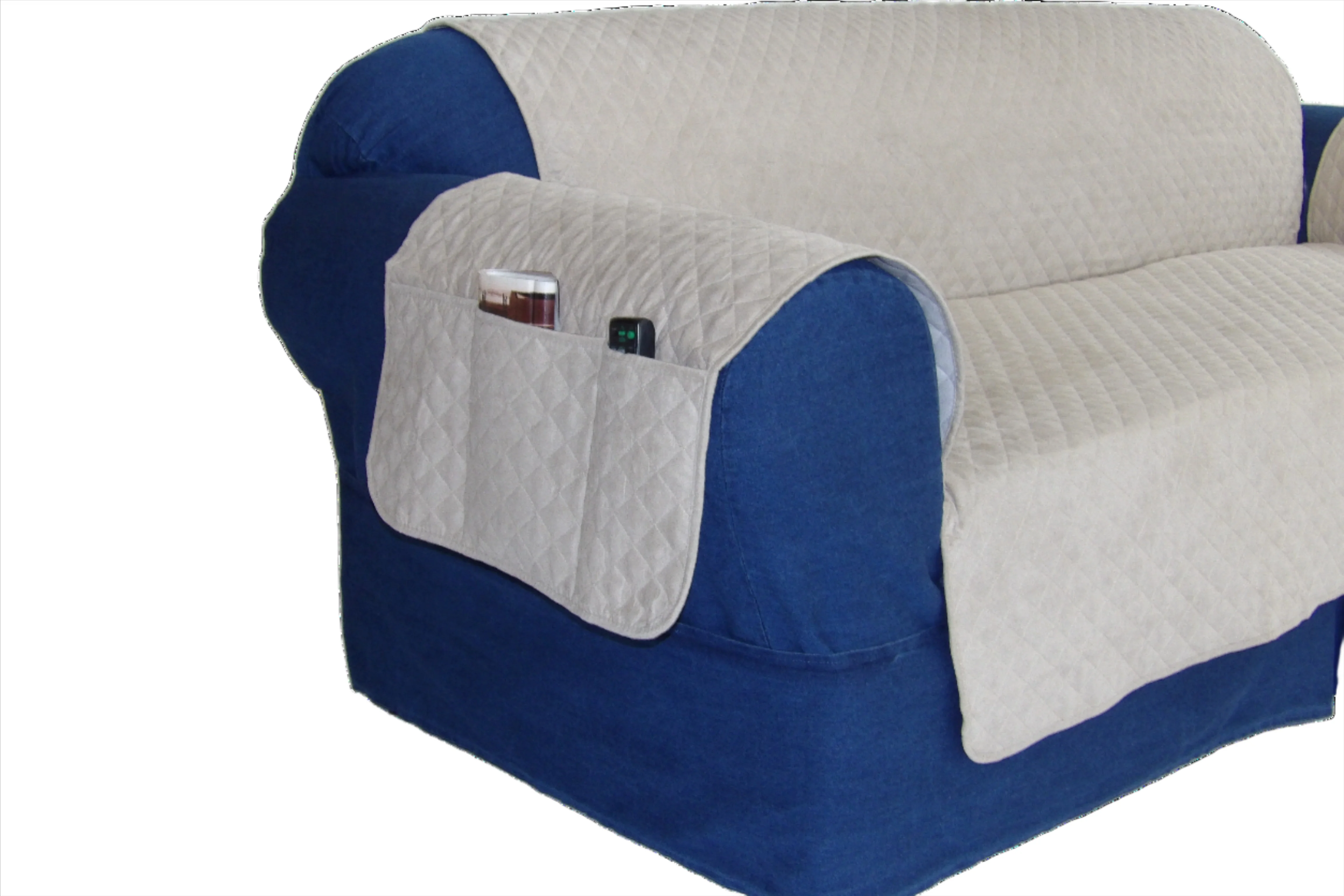 Quilted Couch Pet Cover With Pockets - Image 10