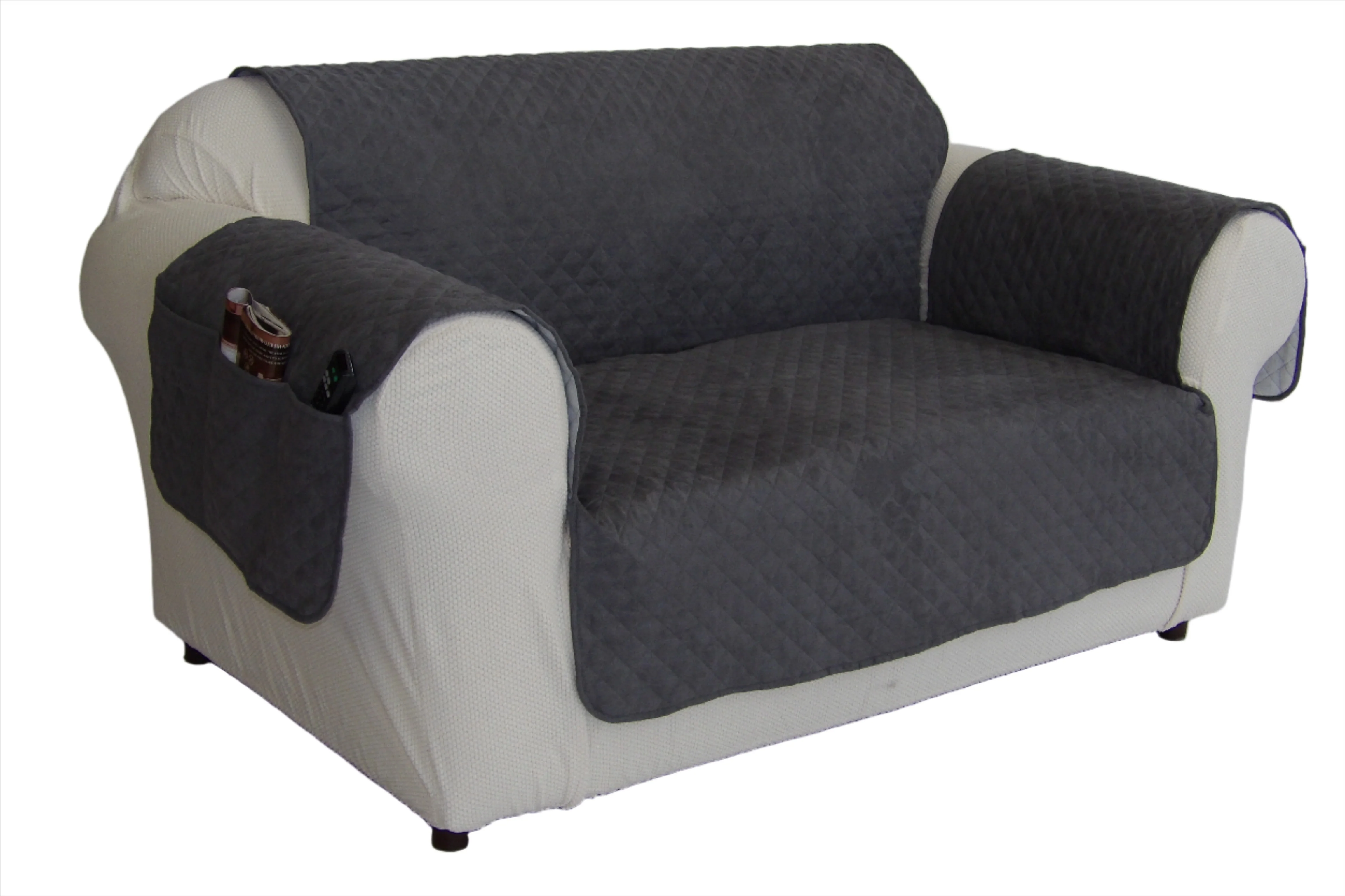 Quilted Couch Pet Cover With Pockets - Image 6