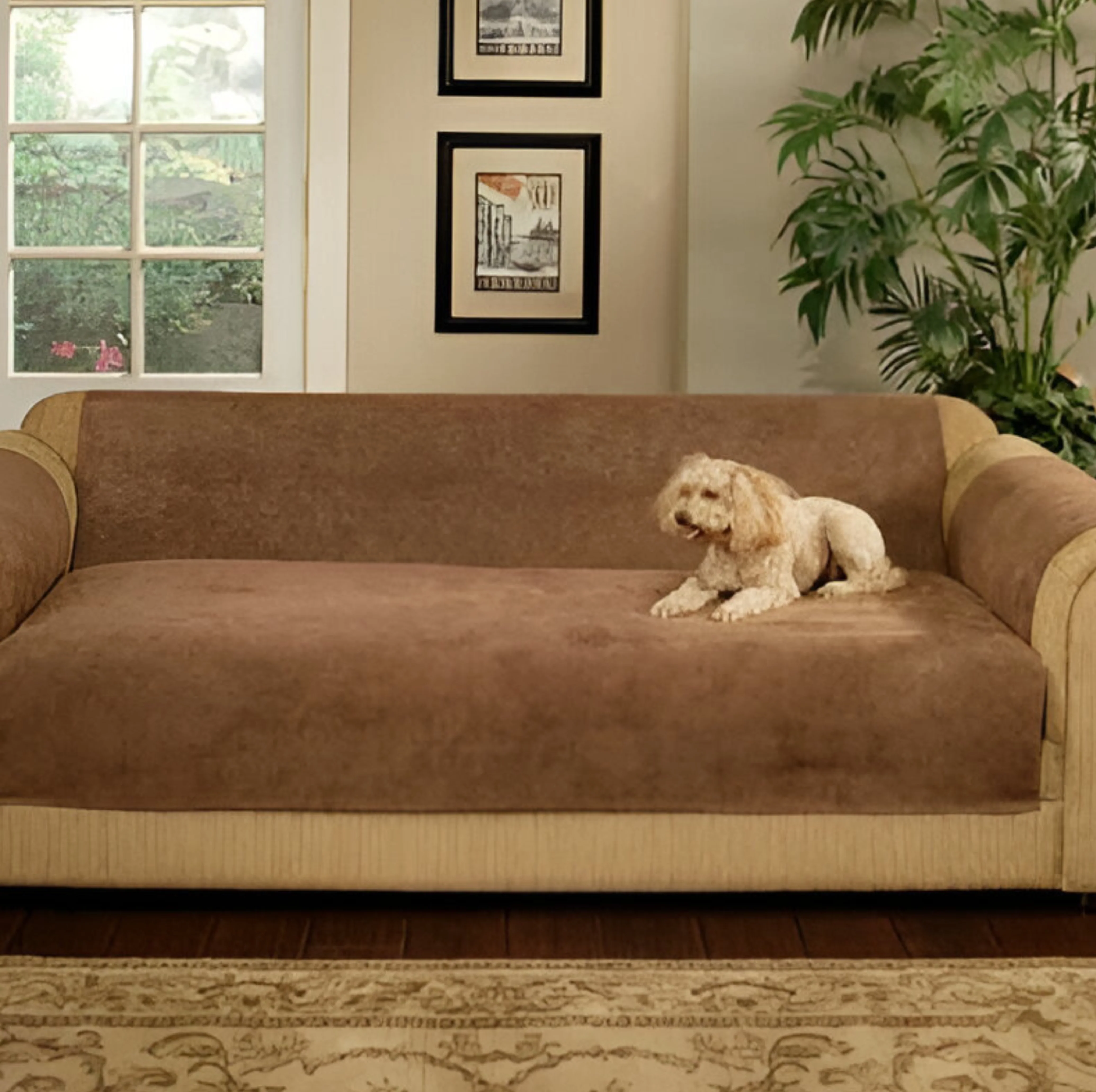 Micro Suede Couch Pet Cover With Pockets - Image 4