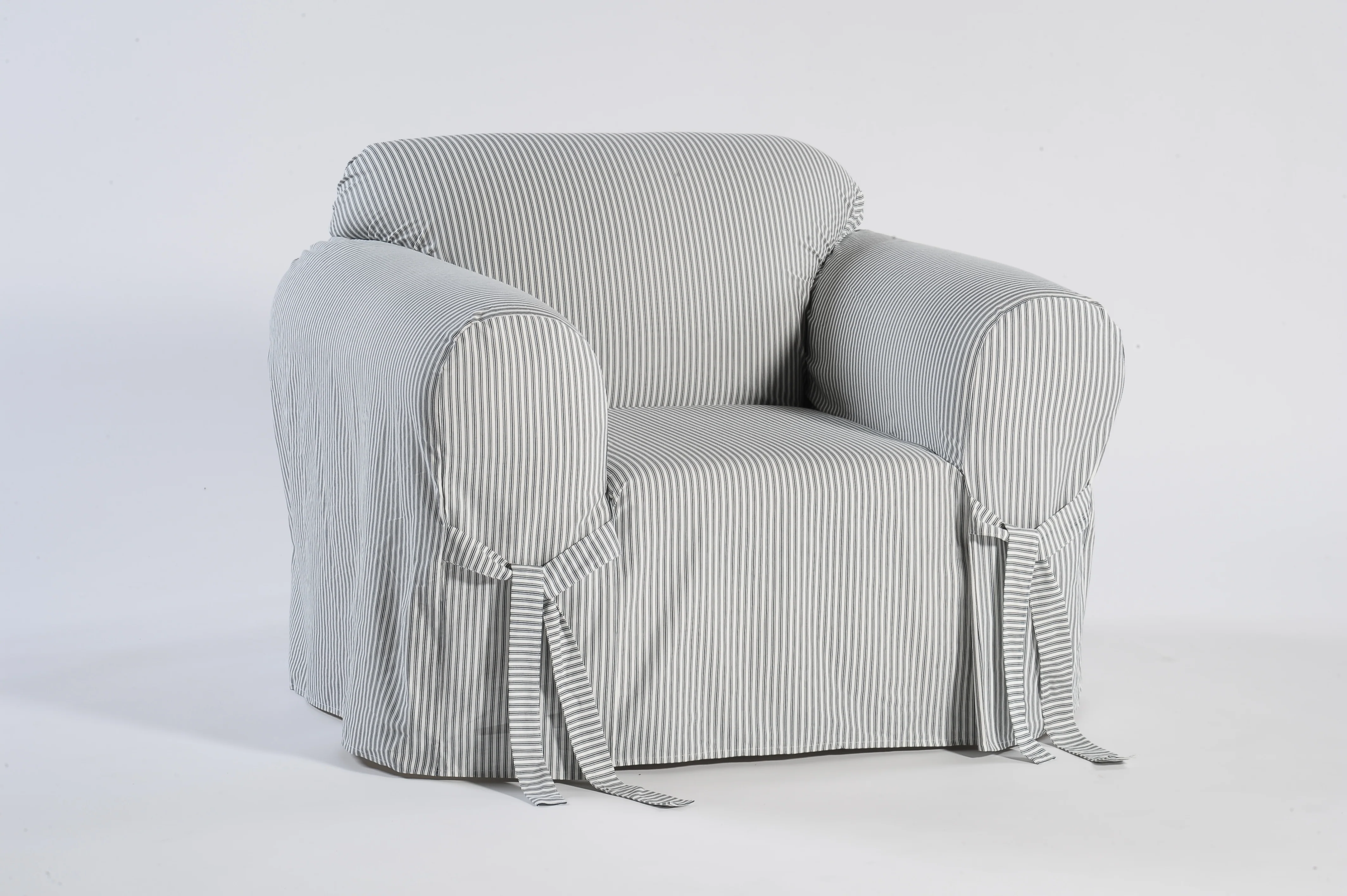 Stripe Ticking One-Piece Slipcover - Image 4