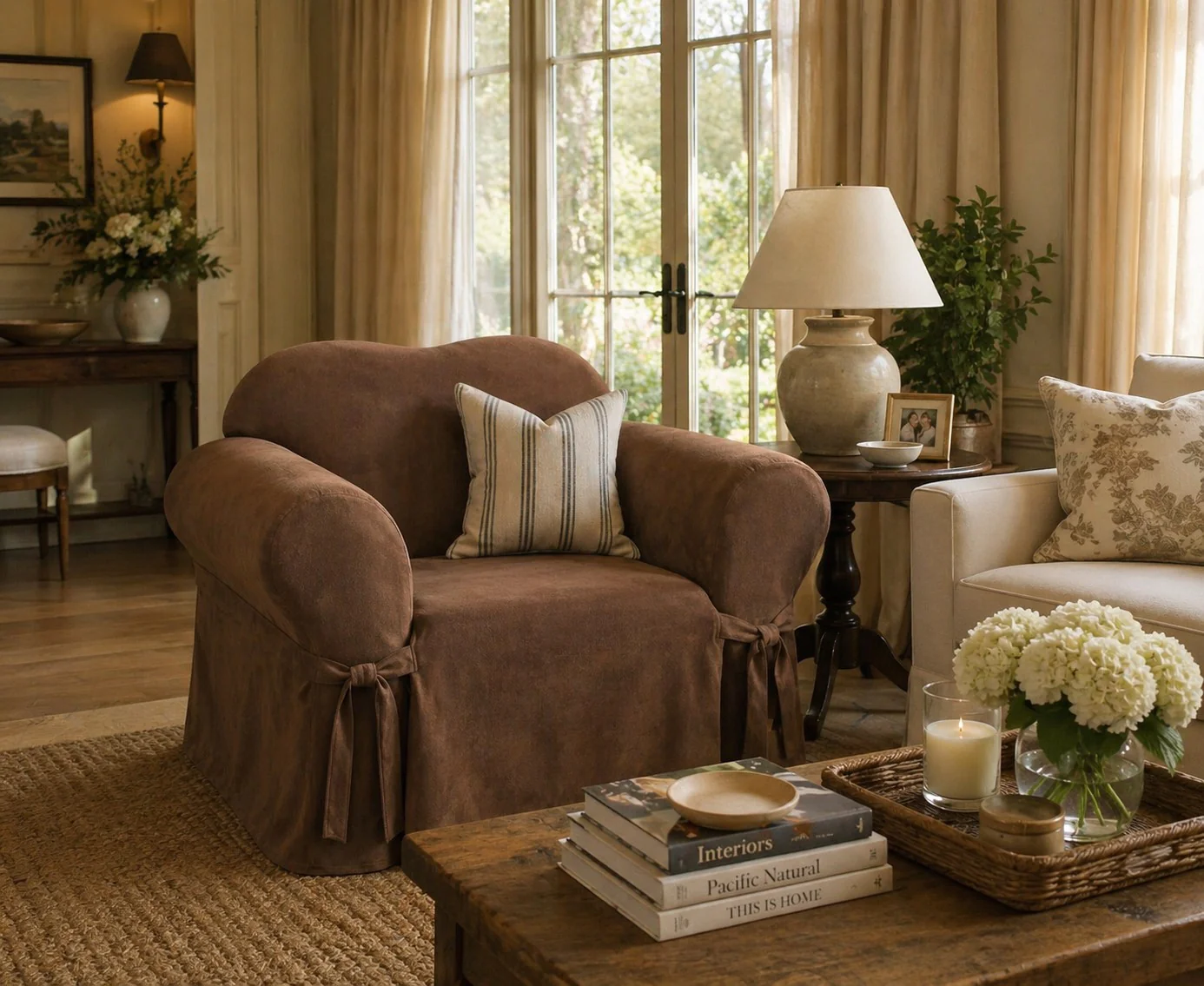 Micro Suede One-Piece Slipcover - Image 3