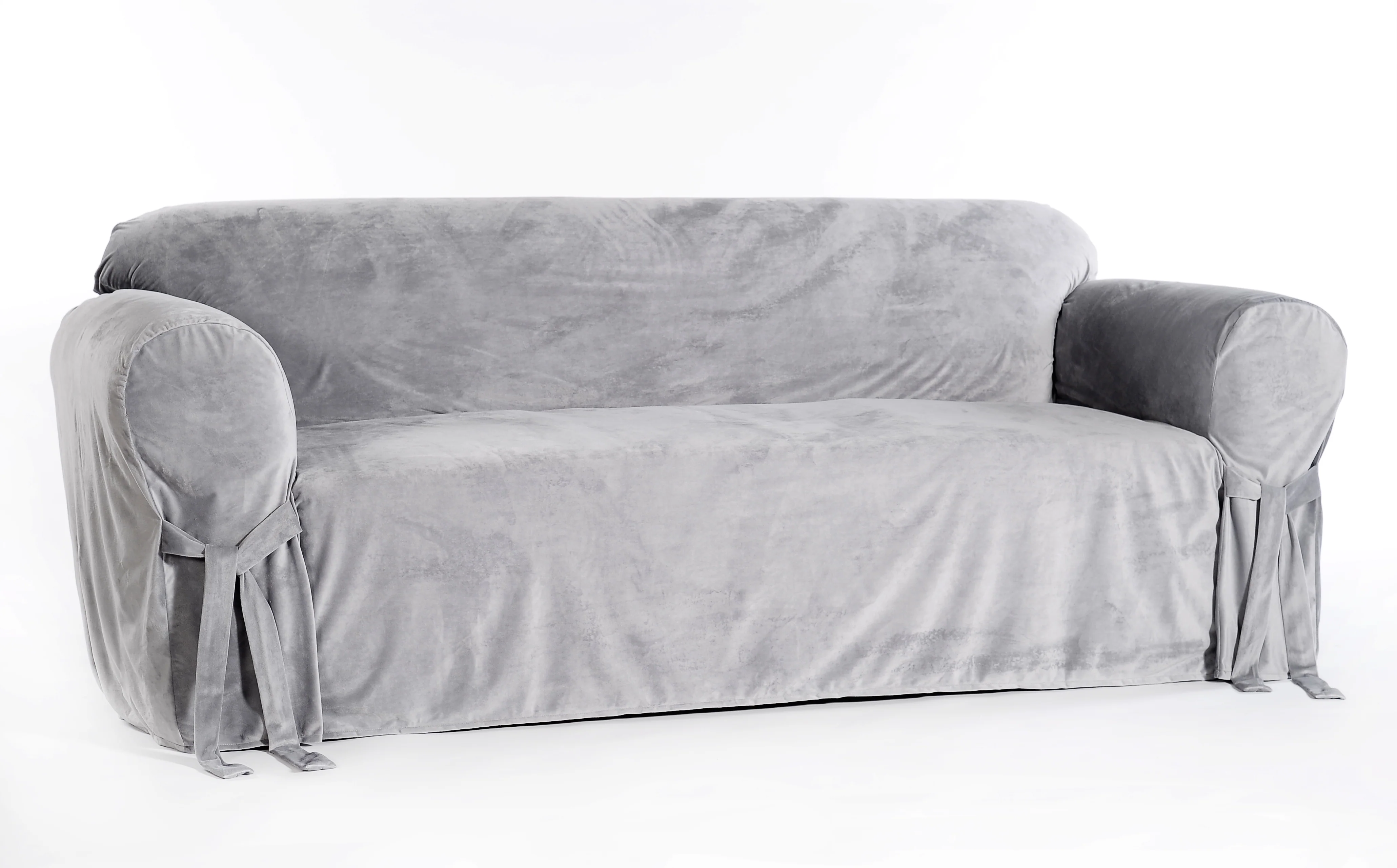 Velvet One-Piece Sofa Slipcover - Image 4