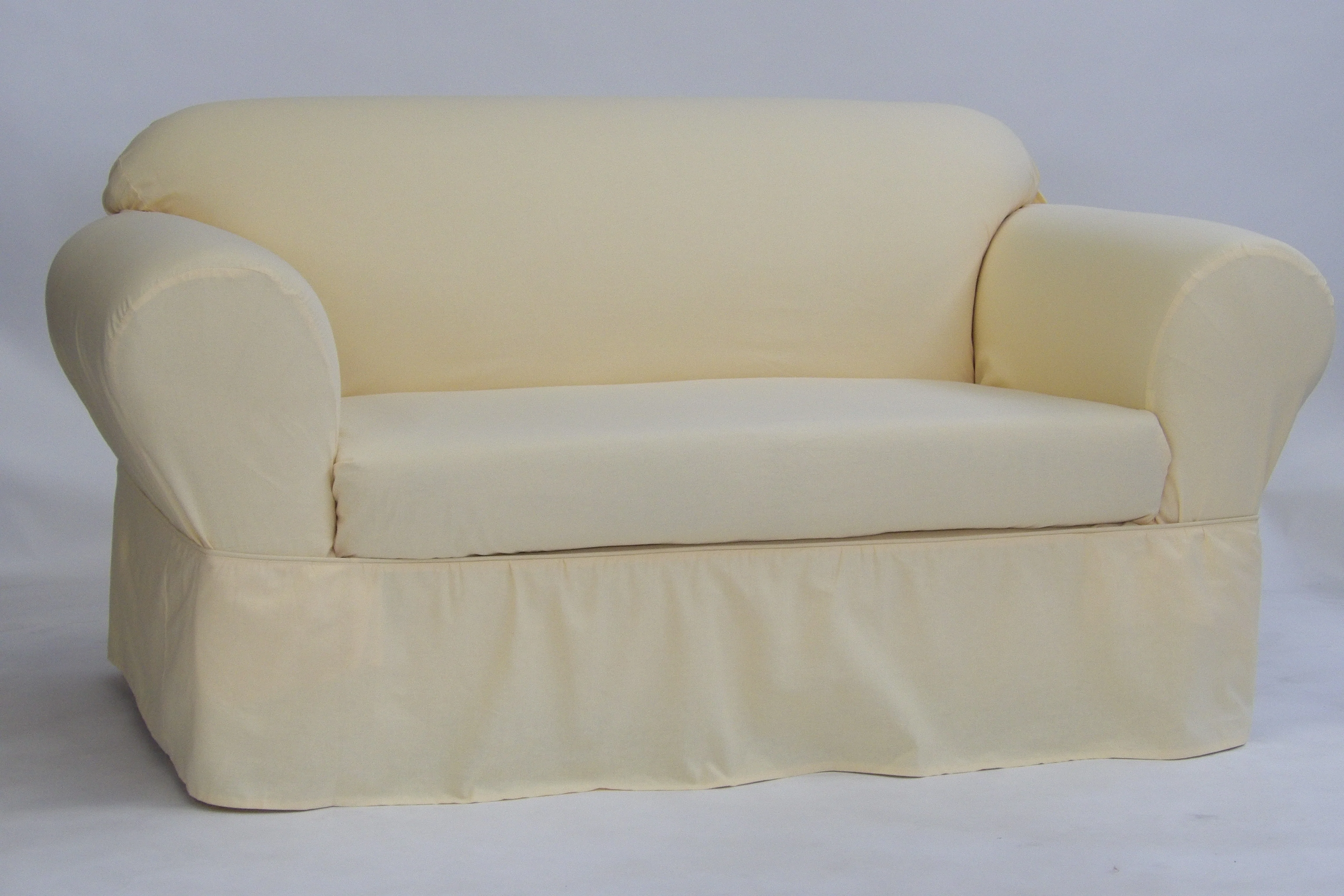Washed Cotton Duck Ruffled Two-Piece Slipcover - Image 11