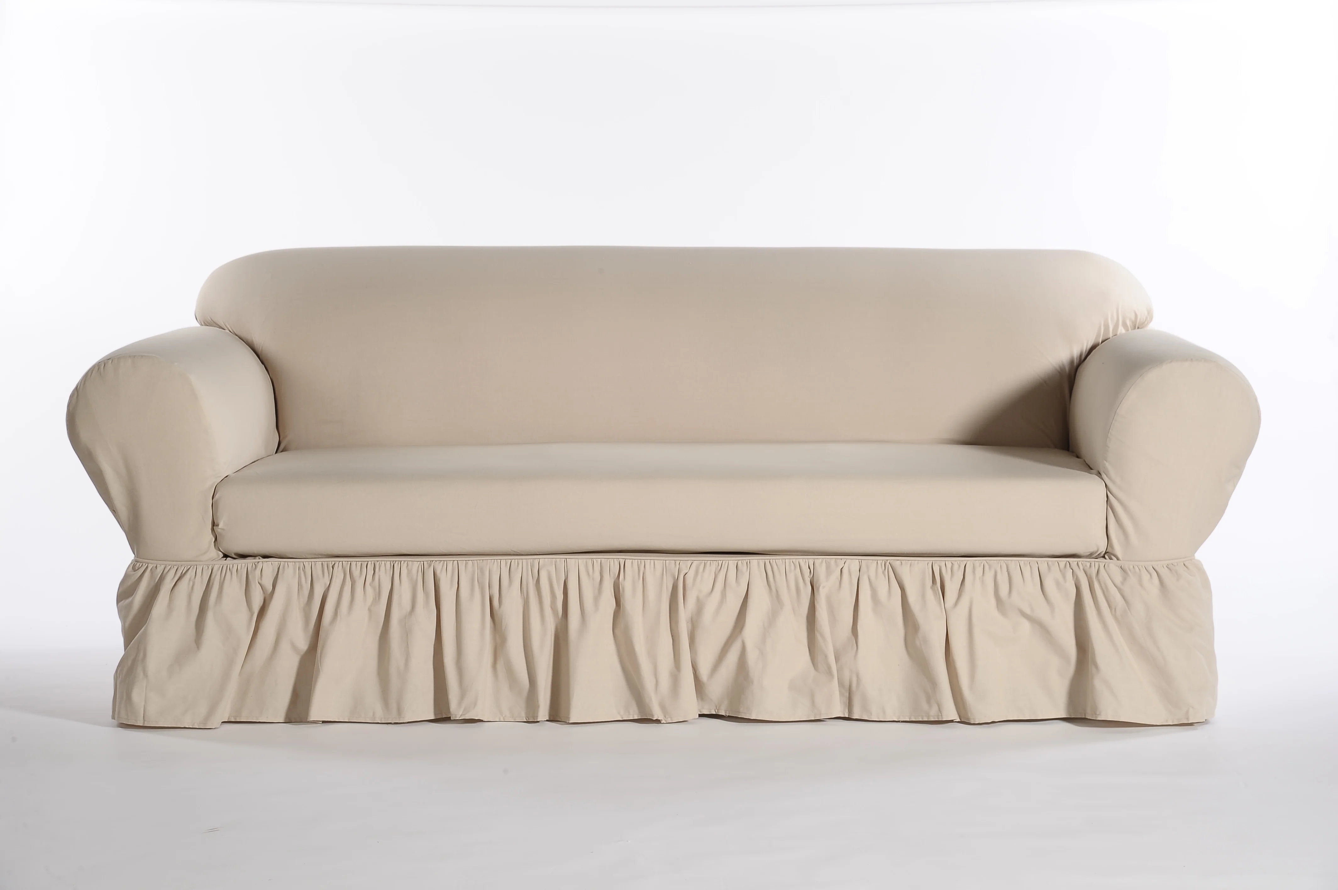 Washed Cotton Duck Ruffled Two-Piece Slipcover - Image 8